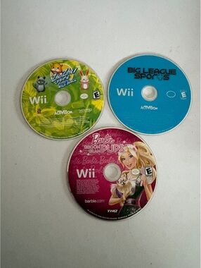 Wii game disc lot- zhu, big sports, barbie